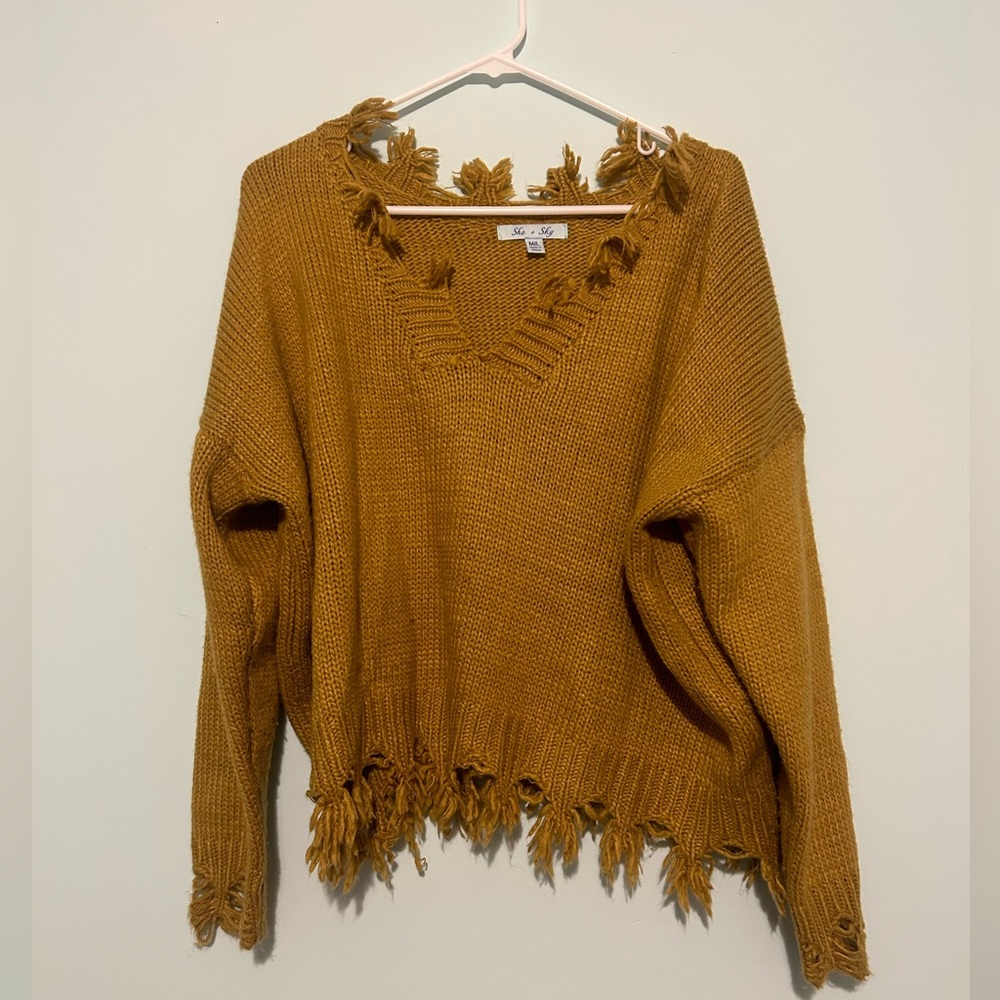 She & Sky Yellow Sweater